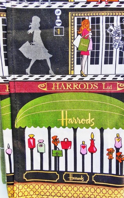 Harrods Vintage Tea Towels UNOPENED MIB kitchen Dish Towels 29" L X 2 !!