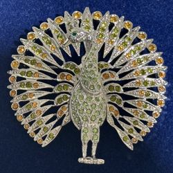 Camrose & Kross Jacqueline Bouveir Kennedy Peacock Brooch Pin New