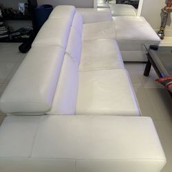 L Shape Leather Couch With Automatic Reclining