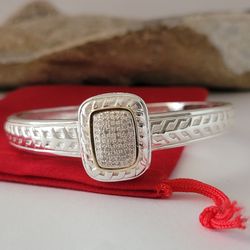 925 Sterling Silver & 14K Solid Gold Diamond Bracelet/ Pulsera de Plata Esterlina y Oro con Diamantes! 👌🎁Post Tags: Pulsera de Plata y Oro