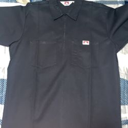 Black 1/2 Ben Davis Zip Up Large 