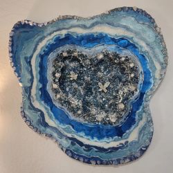 Breathtaking, LUXURY GEODE Inspired XL Wall Art w Genuine Crystals
