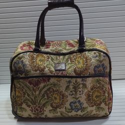 Vintage Liz Claiborne Floral Tapestry Carry-On 18" & Under Multicolor Rolling Wheels $55 OBO!!