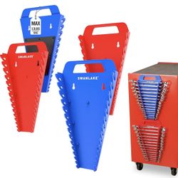 4-Piece Magnetic Wrench Organizer, 48-Slot Wrench Rack Tool Trays