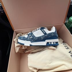 Louis Vuitton Trainers Denim Color— 6.5 Never Worn!!