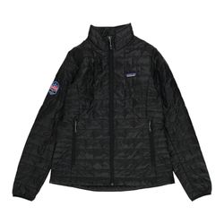 Patagonia Nano Puff Jacket Womens Medium M Black Quilt Insulated Full Zip Puffer