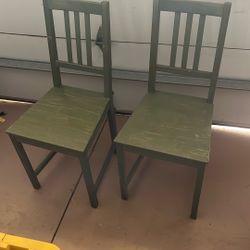Green Wooden Chairs 