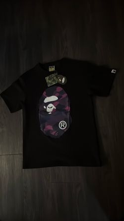 AUTHENTIC M BAPE COLOR CAMO BY BATHING APE TEE BLACK PURPLE