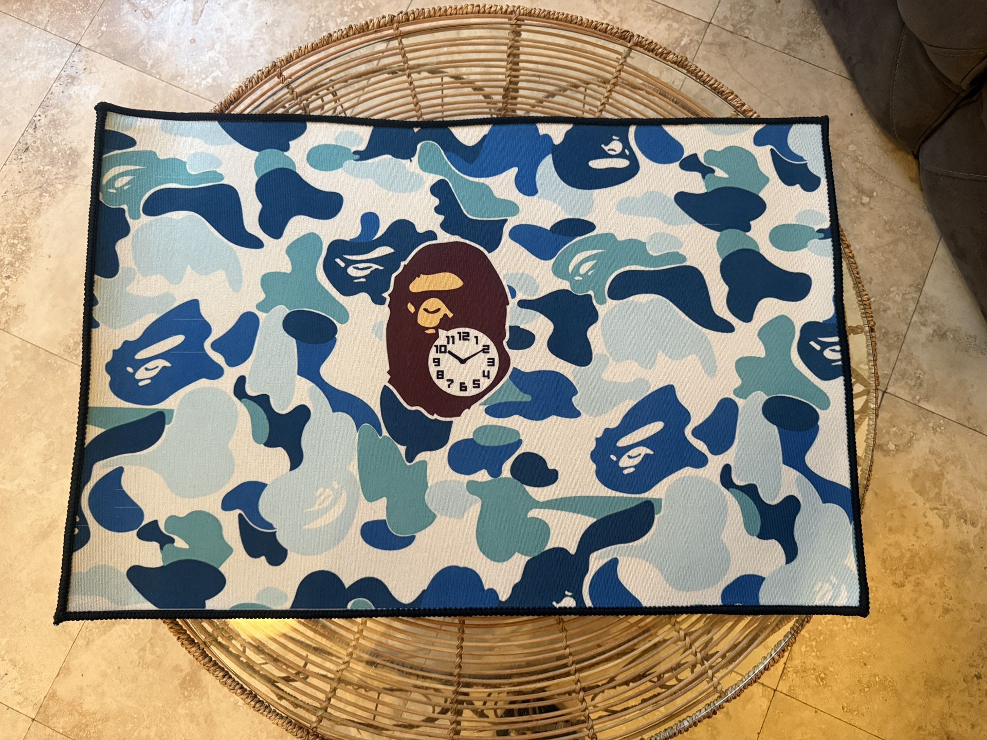 Baby Blue Bathing Ape Time Table Rug