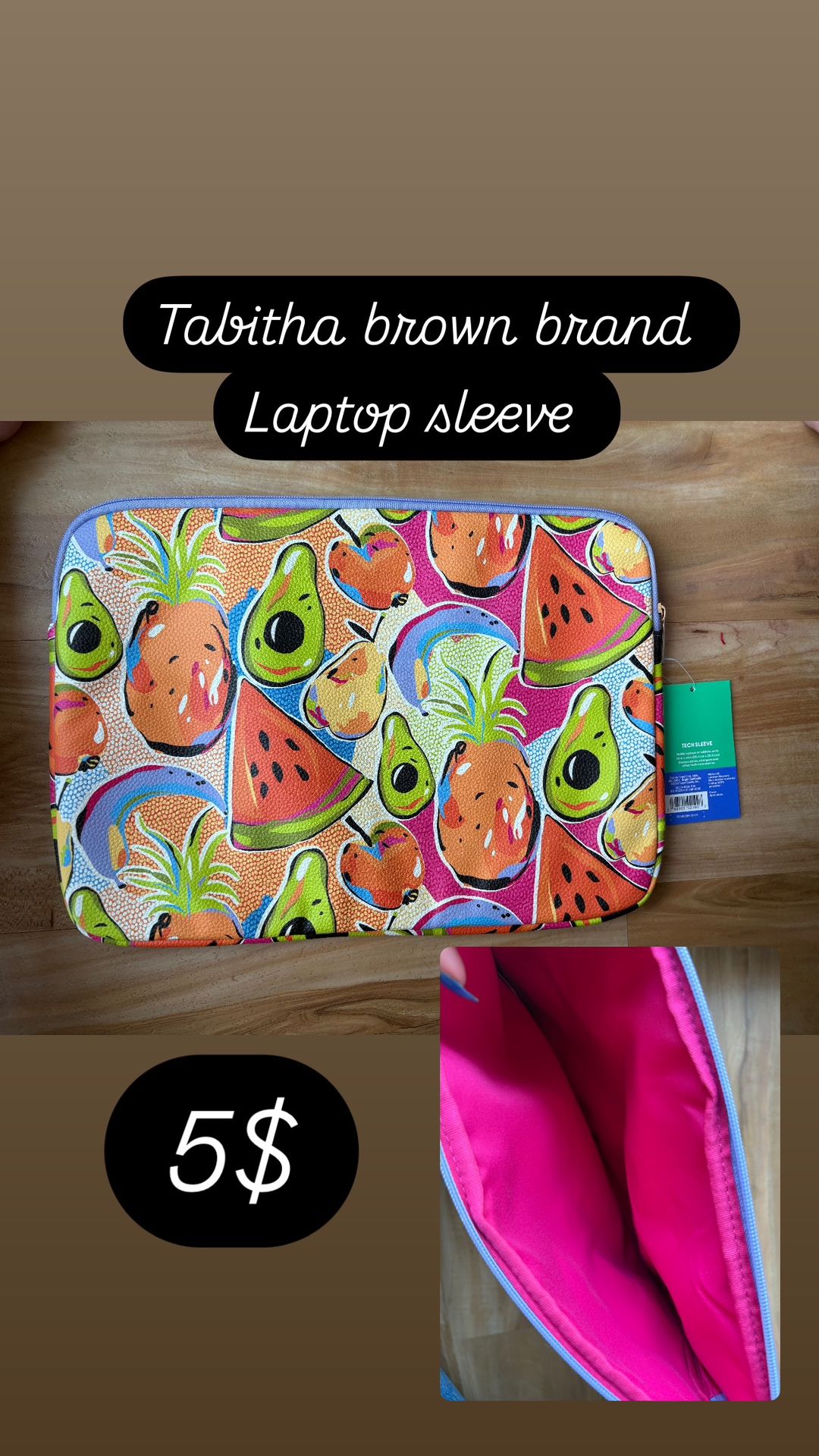 Laptop Sleeve New With Tags Colorful Cute