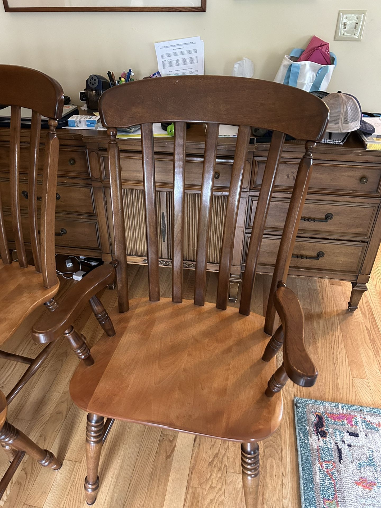 Farmhouse Colonial Style Wood Dining Chairs (6)