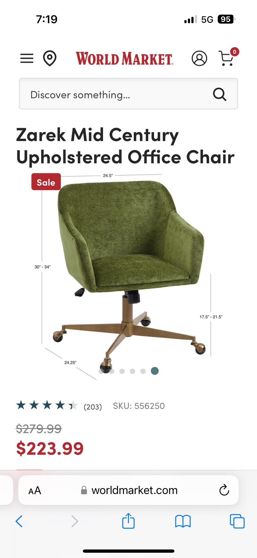 Zarek Mid Century Upholstered Office Chair