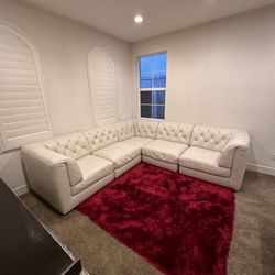 Luxurious Italian White Leather Couches/Sectional 