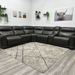 Lauretta Leather Sectional Recliner Couch - Free Delivery 