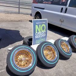 Impala Ss Wire Wheels 13x7 Gold And Tires $2200 Set Of Four 