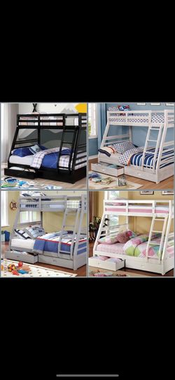 Twin Full Black Bunkbed With Ortho Mattress Included!