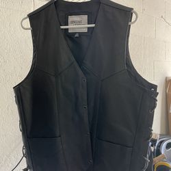 Leather motorcycle Jacket And Vest