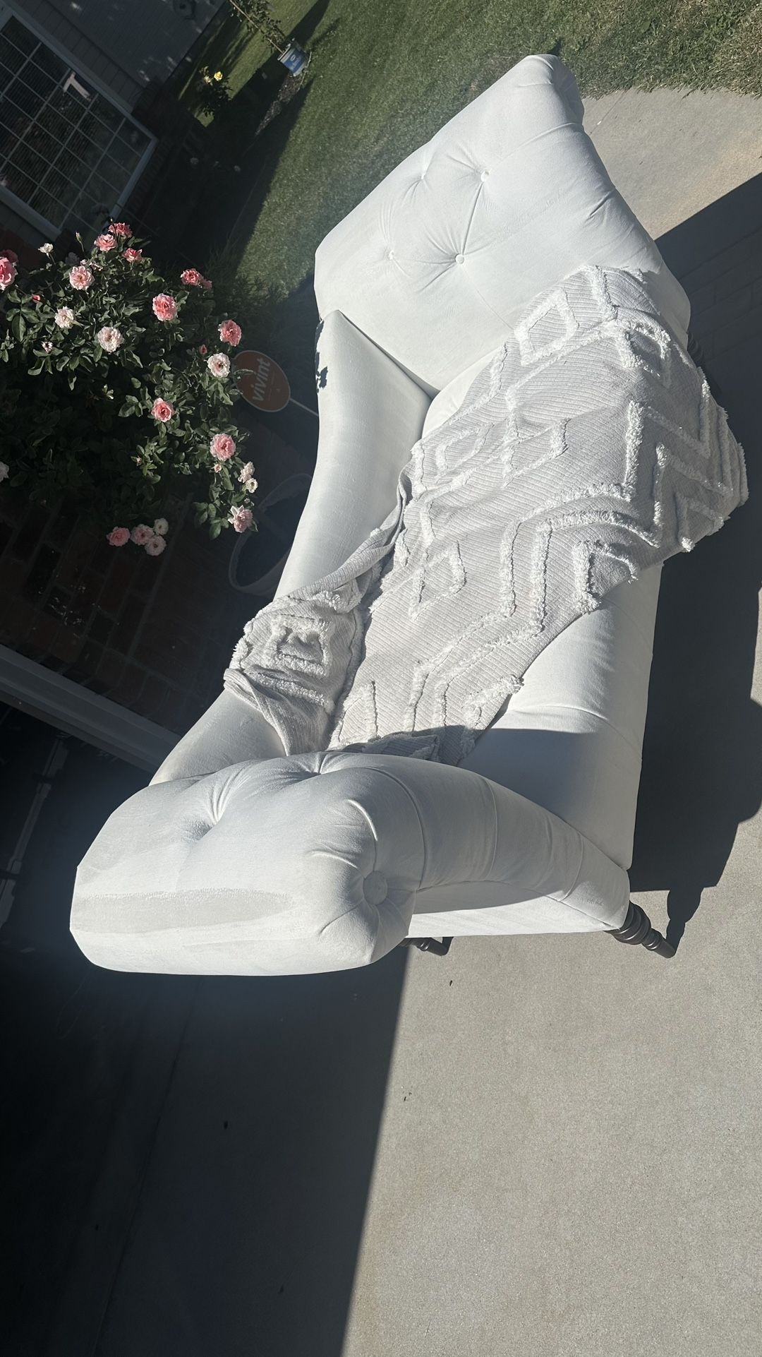 White Velvet Couch