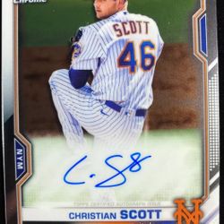 Christian Scott Chrome Auto 🔥🔥🔥 NY METS