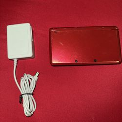 Nintendo 3DS In Flame Red With Charger