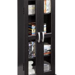 Walker Edison 4 Shelf Bookshelf Home Office Tower Media Organizer Black