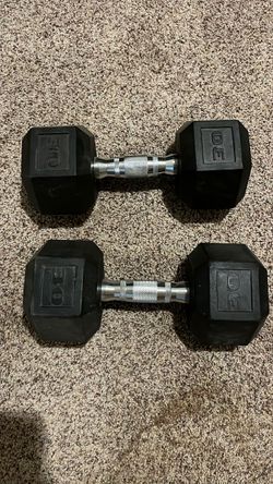30 lb Rubber Hex Dumbbells Pair
