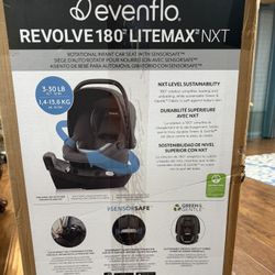 Brand new Evenflo Revolve180 LiteMax NXT infant car seat (Anchor Gray).
