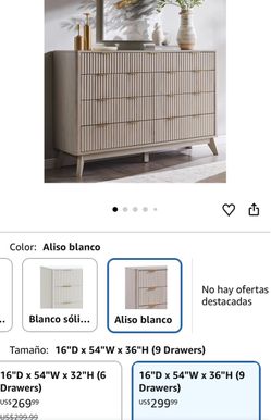 White Ash 9-Drawer Dresser- cómoda moderna de 9 cajones
