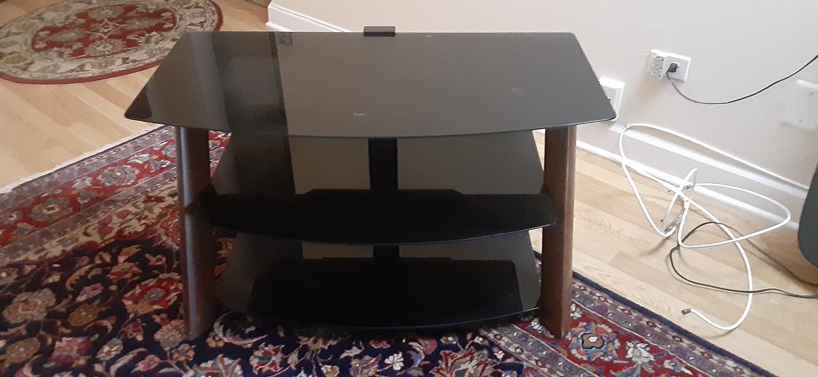 Free TV Stand Black Glass