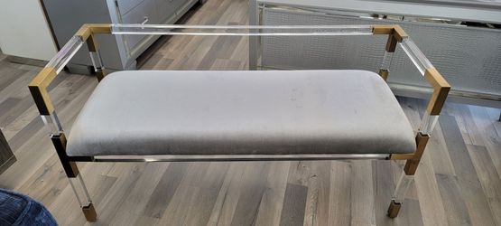 Modern Acrylic & Aluminum Bench