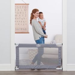 50" Extra Wide Gray Expandable Mesh Gate