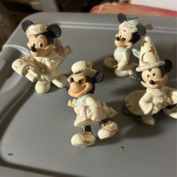 4 Porcelain Mickey Mouse Christmas Ornaments  Thumbnail