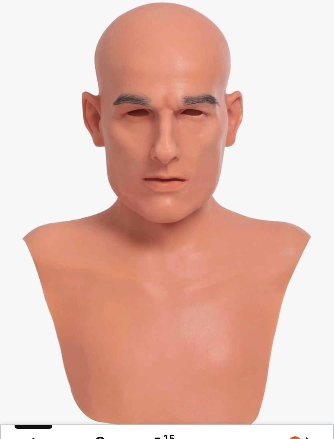 Silicone Man Mask Realistic Head Full Face Mask for Halloween, Cosplay, Prank