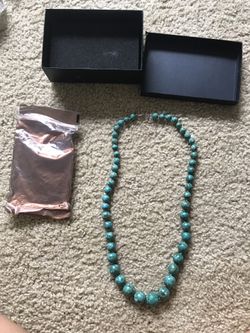 Beautiful heavy beaded necklace with matching bracelet and earrings