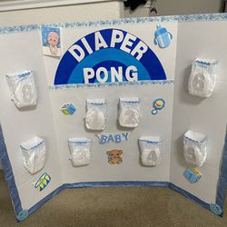 Babyboy Baby Shower  Diaper Pong Game