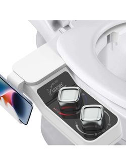 @NEW@ Bidet Attachment for Toilet, Hot and Cold Water Non-Electric Self Cleaning Dual Nozzle(Frontal/Rear Wash) for Bidet Toilet Seat, Adjustable Wate