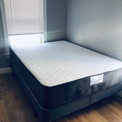 Mattress+Regular Box Spring Queen Size Foam thick 11” Box 8”Comfort+Quality Brand New We Finance We Deliver 
