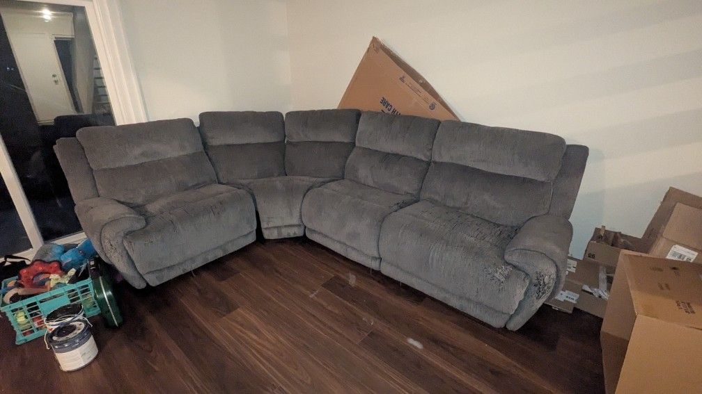 Gray Reclining Couch