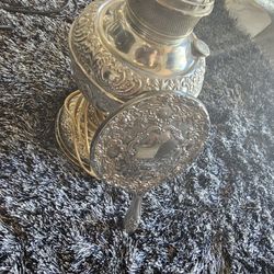 Antique Silver Lamp And Mirror $200 Previously Listed At $350