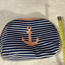 Cosmetic bag anchor nautical zipper travel bathroom makeup organizer storage fun
