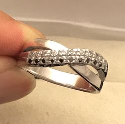 Sterling silver unique CZ designer ring