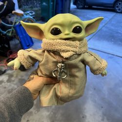 Baby Grogu Yoda Plush Toy with Mandalorian necklace
