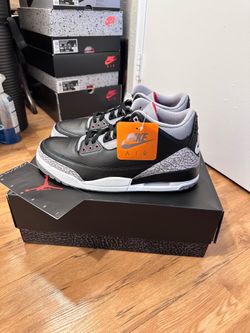 Jordan 3 black cement size 13 with proof of purchase, brand new. Meet up only.