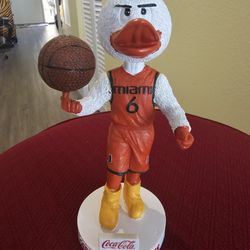 University of Miami Sebastian the Ibis Basketball Bobblehead - Coca-Cola Edition