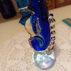 Blown Glass Seahorse Paperweight
