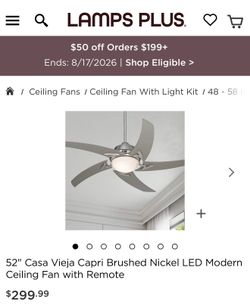 52" Hampton Bay Sidewinder ceiling Fan