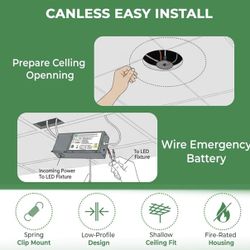 6 Pack Canless Downlights - 4", Fire Rated, LED