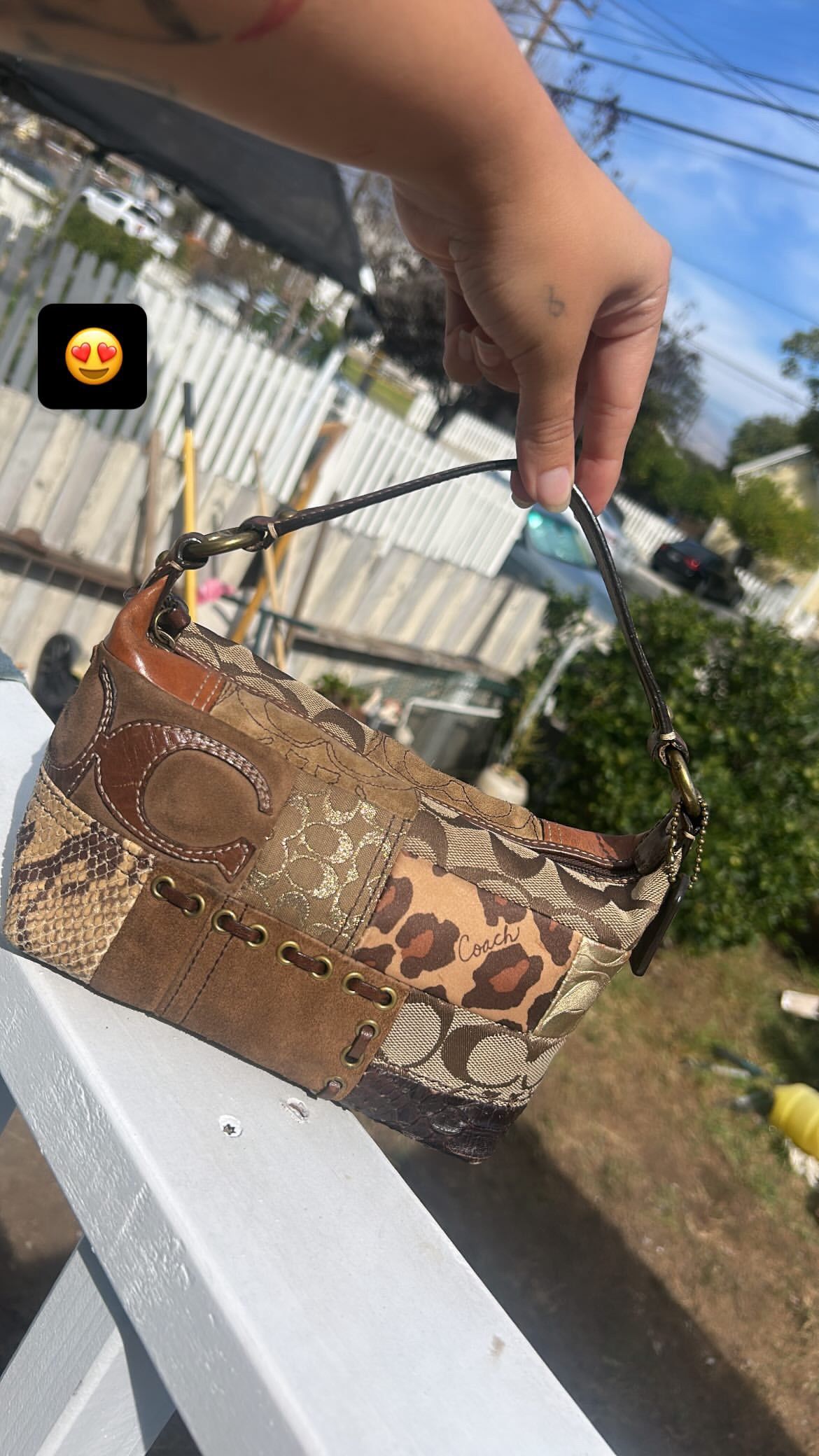 Mini Hobo Coach Patchwork Handbag