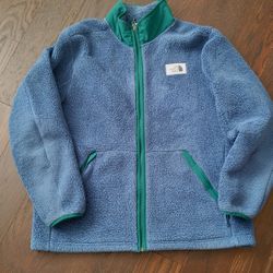 The North Face Campshire Full-Zip Fleece Men Sweater Jacket XL Blue Green Gorp