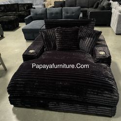 New Oversized Plush Chaise Lounge, Lounger,Cloud Lounge Fur Comfy Chaise Lounge with Cupholders & USB ports, Lounge Single Sofa,Extra Plush Chair Sofa